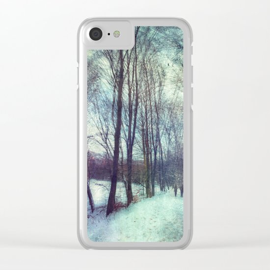 Winter Stroll Clear iPhone Case