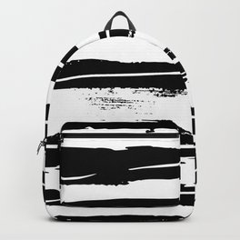 White On Black Paint Stripes  Backpack