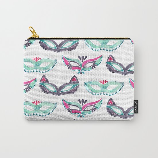 Masquerade Mask Trio – Pink & Mint Palette Carry-All Pouch