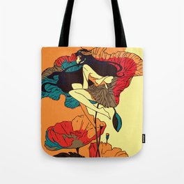 Poppies Girl in the Wind Tote Bag