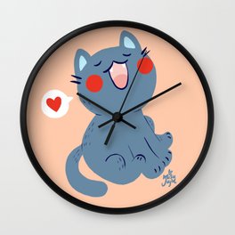 Cat Meows Love for You Wall Clock