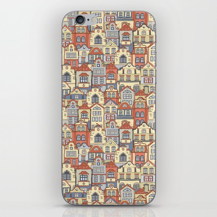 Hand drawn houses pattern iPhone Skin
