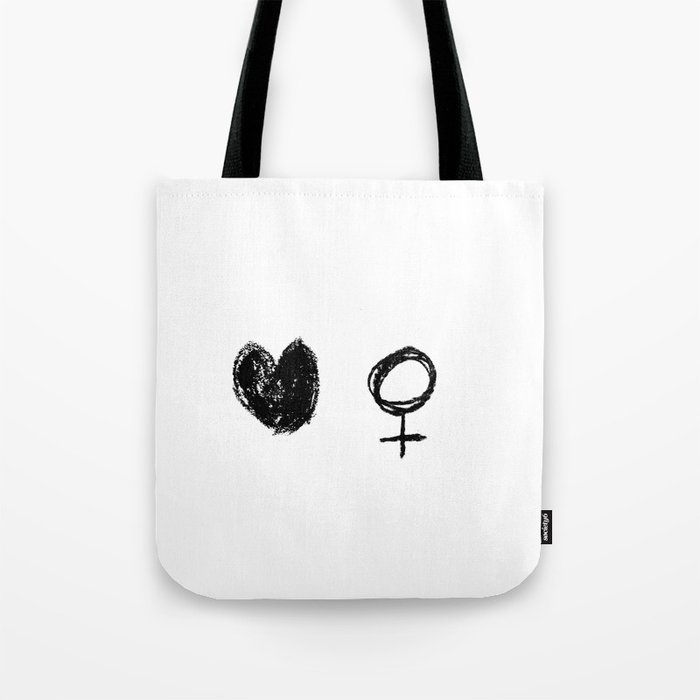 symbol of woman with a heart 3 Tote Bag