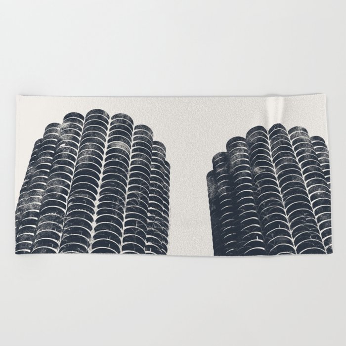 Chicago Architecture, Marina City, Chicago Wall Art, Chicago Art, Chicago Photography, Canvas Art Beach Towel