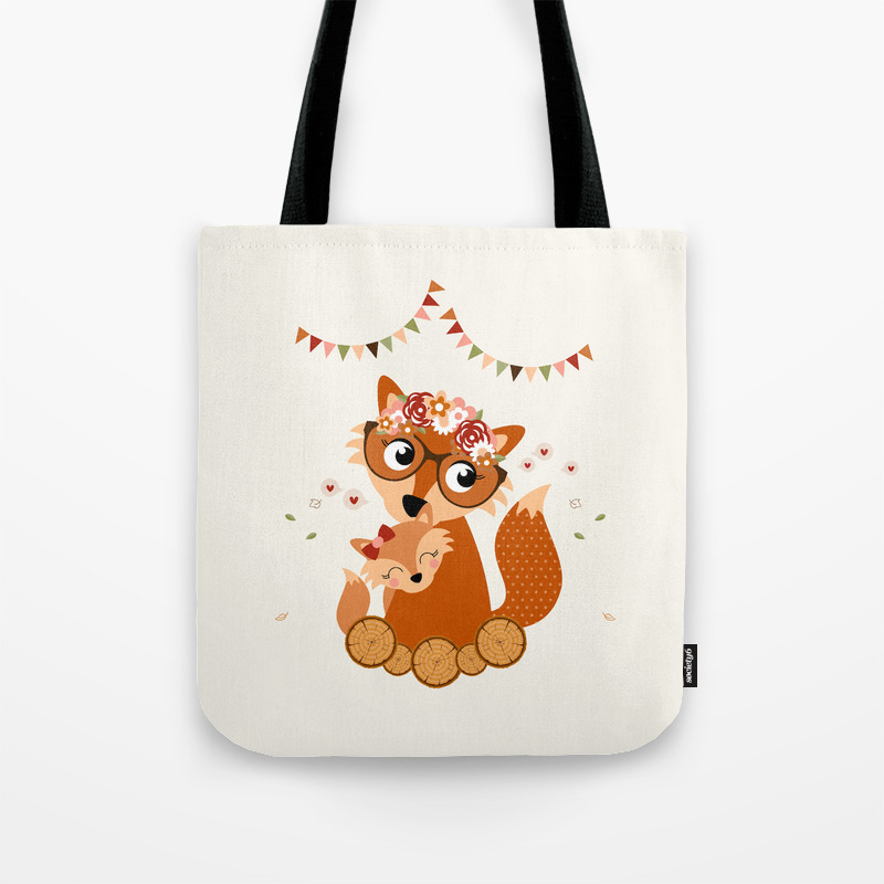 Maman Et Bebe Renard Tote Bag By Mariette Design Society6