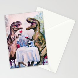 T-Rex couple date night Stationery Cards