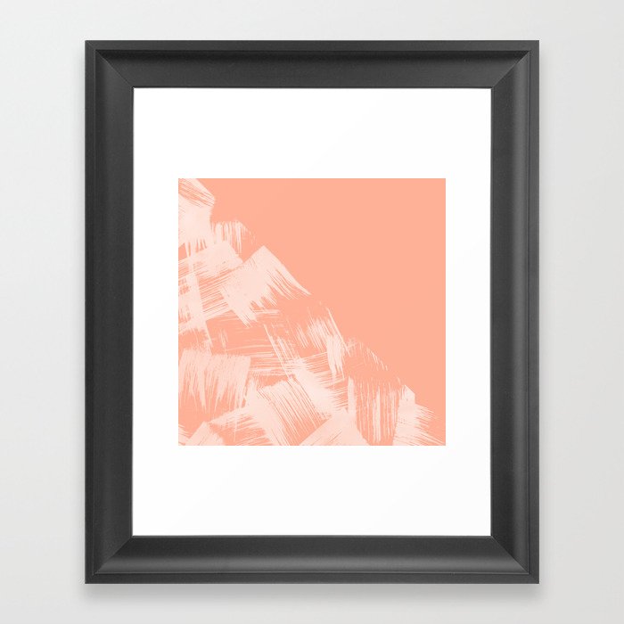 Sweet Life Paint Swipes Peach Coral Pink Framed Art Print