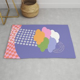 Shower Flower in the Rainbow Clouds in Very Pery Area & Throw Rug