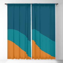Moderna Bold Wave - Minimalism in Blue, Teal, and Orange Blackout Curtain