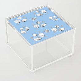 Seashells and Starfish - Blue Acrylic Box