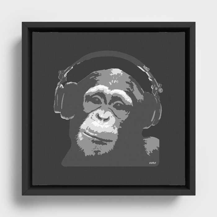 DJ MONKEY Framed Canvas
