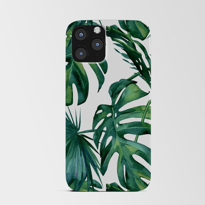 Classic Palm Leaves Tropical Jungle Green iPhone Card Case