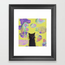 smoking cat Framed Art Print