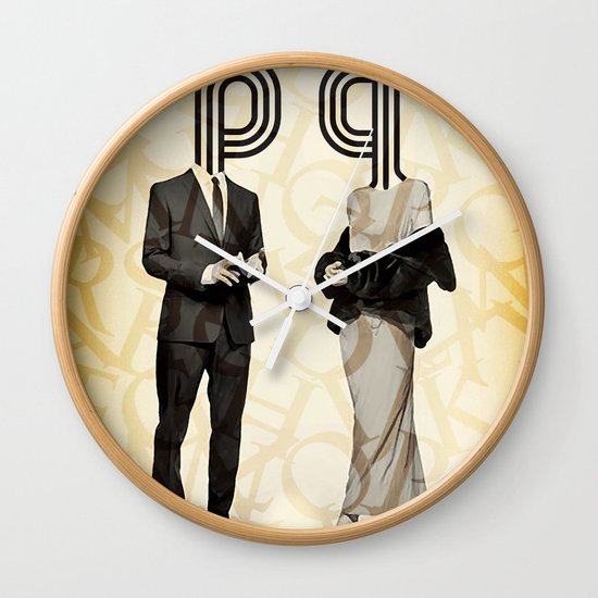 Mr P and Mrs Q Wall Clock
