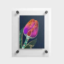 Metallic Magenta and Turquoise Tulip Floating Acrylic Print