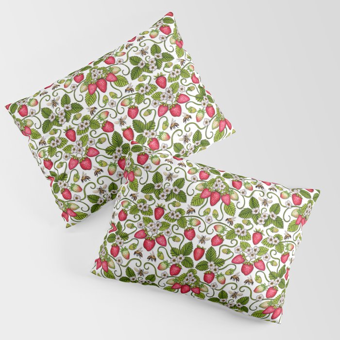 Strawberries & Honey Bees - Spring/Summer Pattern Pillow Sham