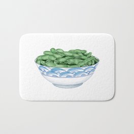 Boiled Green Soybeans | 盐水毛豆 Bath Mat | Soybeans, Chinese, Bean, Illustration, Meal, Cooked, Iswenyi, Bowl, Delicious, Watercolor 
