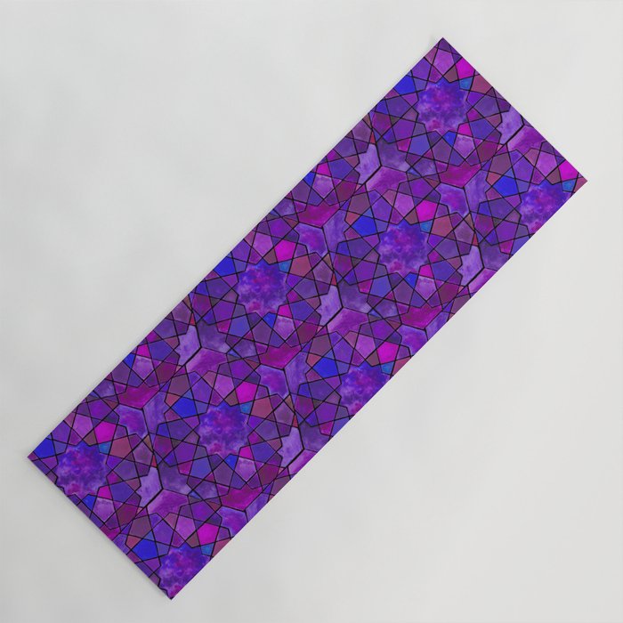 stained glass islamic art Yoga Mat