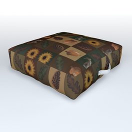 Checkered Spring Forest Outdoor Floor Cushion