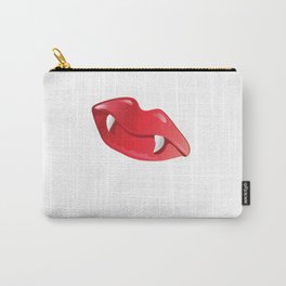Red Lips with Fangs Carry-All Pouch | Vampire, Meme, Mouth, Harryween, Bite, Diaries, Graphicdesign, Kiss, Lips, Batzilla 
