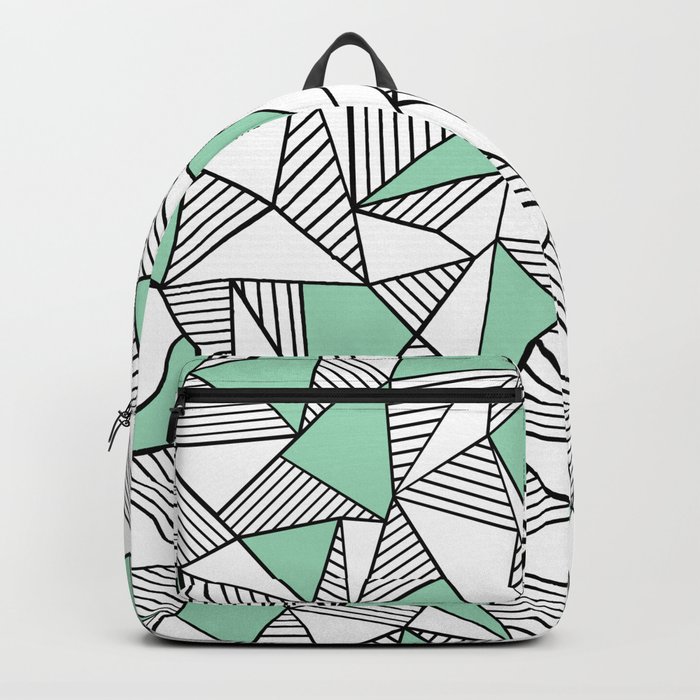 Abstraction Lines with Mint Blocks Backpack