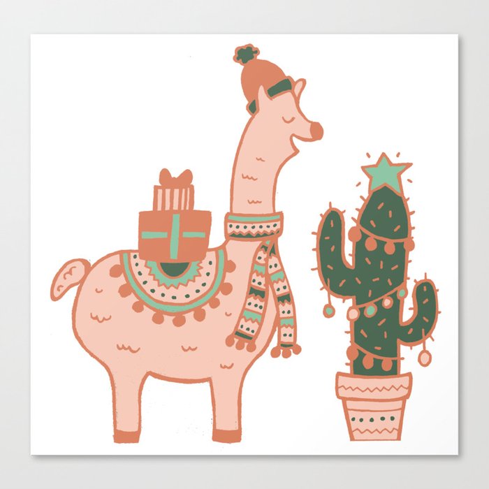 Holiday Llama Canvas Print
