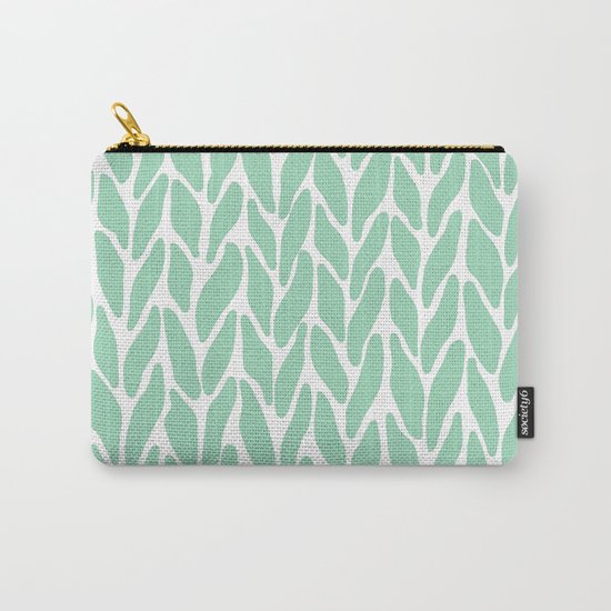 Hand Knitted Mint Carry-All Pouch