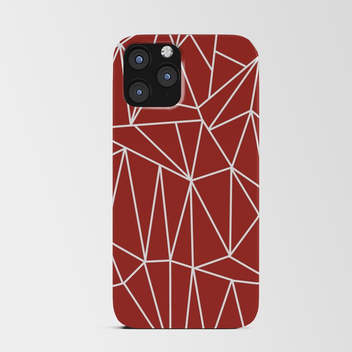 Geometric Cobweb (White & Maroon Pattern) iPhone Card Case