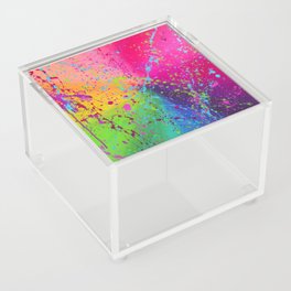 Rainbow splatter paint Acrylic Box