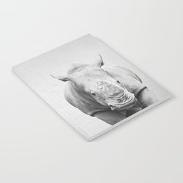 Rhino 2 - Black & White Notebook | Man, Wildlife, Safari, Modern, Kids, Wild, Animal, Portrait, Collage, Minimalist 