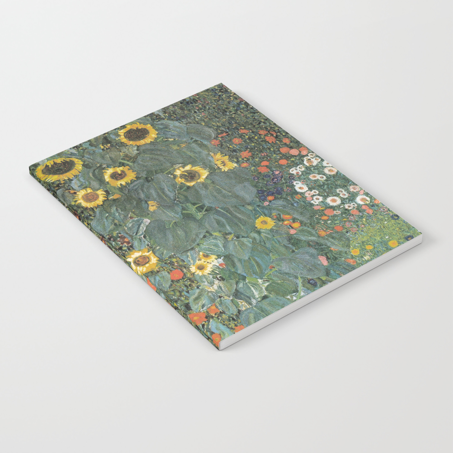 Gustav Klimt Farm Garden With Sunflowers Notebook By Constantchaos Society6