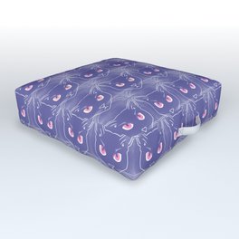 Retro Periwinkle Cat Silhouettes Hot Pink Mini Outdoor Floor Cushion