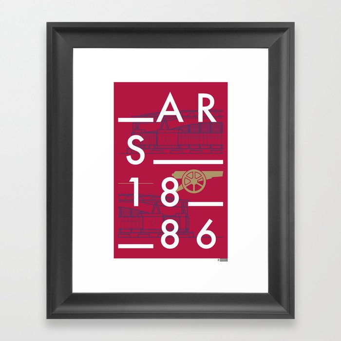 Emirates - Arsenal - Typoline Stadiums Framed Art Print