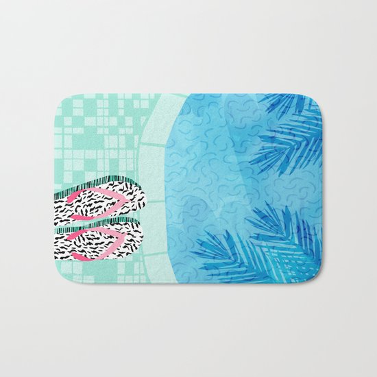 Go Time - resort palm springs poolside oasis swimming athlete vacation topical island summer fun Bath Mat