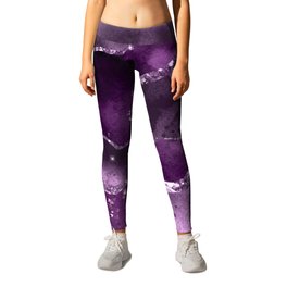 Purple Starry Agate Texture 04 Leggings