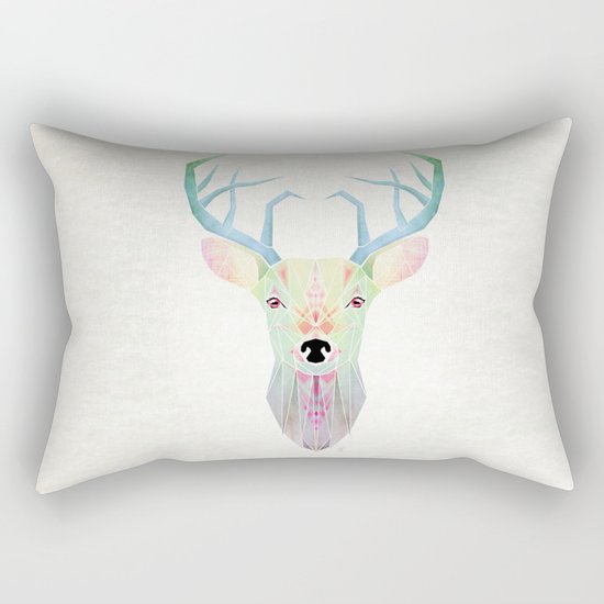 white deer Rectangular Pillow
