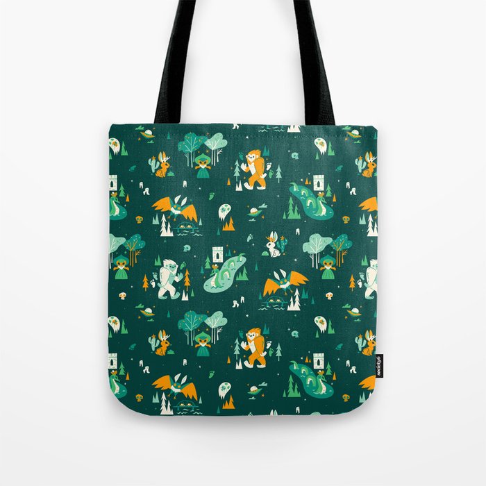 Cryptid Cuties (Bigfoot, Yeti, Jackalope, Mothman, Ghost, Loch Ness  Monster) Tote Bag by There Will Be Cute