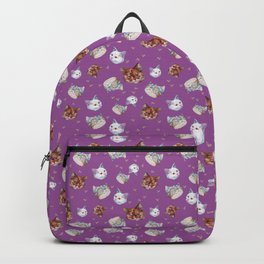 Oil painted cats' heads pattern Backpack
