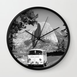 Yosemite Vanlife (Black & White) Series Wall Clock