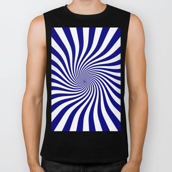 Swirl (Navy Blue/White) Biker Tank