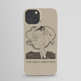 The High Priestess Card Poster. Witchy Girl and Mystic Snake iPhone Case
