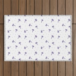 Purple Doodle Palm Tree Pattern Outdoor Rug