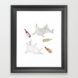 Tipsy CATS Framed Art Print