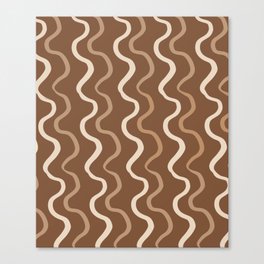 Liquid Swirl Tan and Beige Abstract Pattern Canvas Print