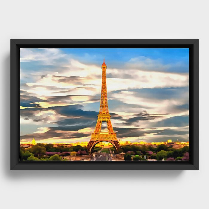 Eiffel Tower (Painting) Framed Canvas
