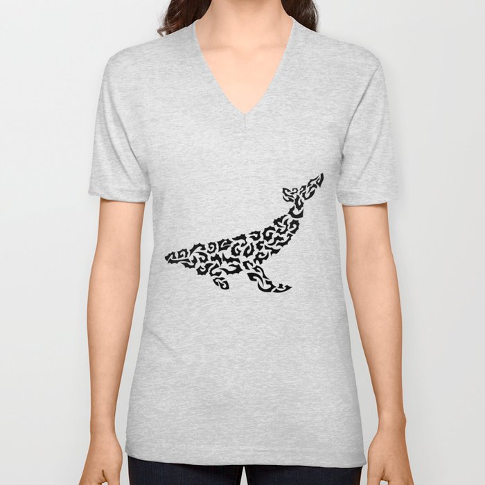 Whale in shapes V Neck T Shirt