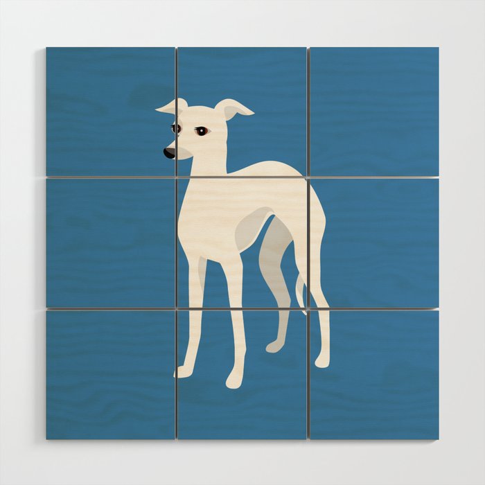 White Italian Greyhound Wood Wall Art