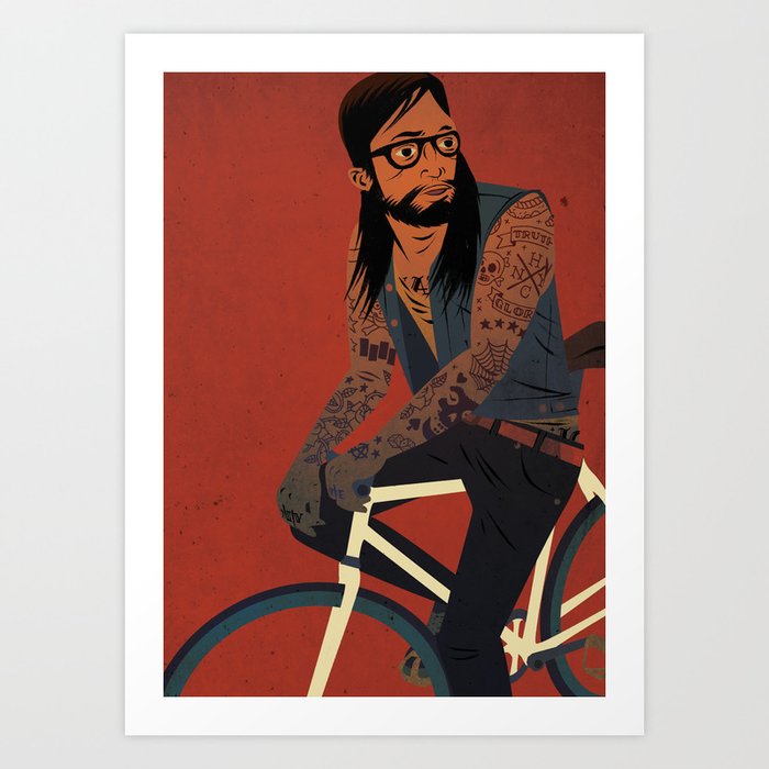 Bicycles & Tattoos (2) Art Print