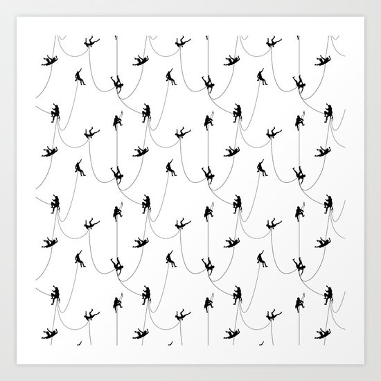 Invasion of the rock climbers Art Print