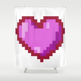 Pixel Heart 03 Shower Curtain